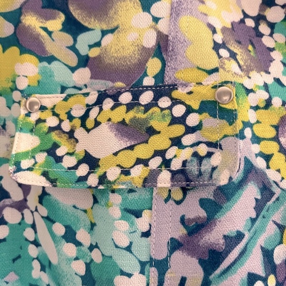 NWT Parisian Signature snap button long sleeve mosaic beautiful colorful jacket - Picture 7 of 11